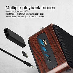 Universal Portable Bluetooth Bluetooth Subwoofer Sans Wirwoofer Stéréo Boîte audio Support Player de musique | Haut-parleurs portables (grain de bois jaune) pas cher