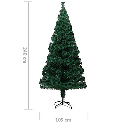 vidaXL Sapin de Noël artificiel avec support vert 240 cm fibre optique pas cher