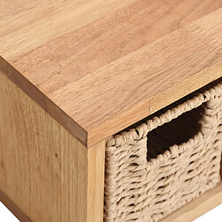 Acheter vidaXL Étagère murale avec paniers 62x18x16 cm Bois massif de noyer