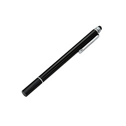 2pcs 2 en 1 Pen Capacitif Tête en plastique conducteur TRUCTION TRANSPARENT POINTE POINT POINT Écran tactile avec stylo crochet-noir