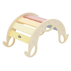 Arc à grimper pour enfants 74x41x38,5 cm Multicolore en bois Joyz Joyz Arche d'Escalade pour Enfants, Multicolore, Bascule en Bois, 74x41x38,5 cm, Échelle d'Entraînement à l'Équilibre, Bébé à partir 1 An, Arc à Grimper Pikler, Jouets Montessori, Intérieur/Extérieur