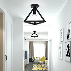 Acheter Stoex Plafonnier Industrielle Retro en Métal Cage triangle Fer Noir Suspension luminaire pour Salon Chambre Café Bar Restaurent Salle à Manger