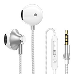 Wewoo Ecouteurs Stéréo Basse Eardphones avec micro mains libres Gaming pour téléphones mobiles Samsung Xiaomi (Sliver) 