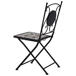 Avis vidaXL Chaises de bistrot mosaïque lot de 2 Gris