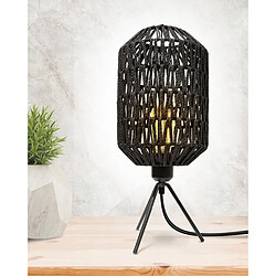 The Home Deco Factory Lampe à poser design effet corde Roméo - H. 42 cm - Noir