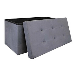 The Home Deco Factory Banc coffre de rangement en suédine Lina gris anthracite.