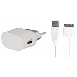 Blueway Mini chargeur de voyage 1A pour iPhone 3G/3GS/4/4S et iPod Touch Blanc