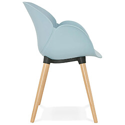 Avis Alterego Chaise design scandinave 'PICATA' bleue avec pieds en bois