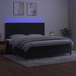 Acheter Sommier à lattes,Cadre à lattes de lit pour Adulte matelas et LED Noir 200x200 cm Velours -MN45358