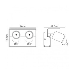 Luminaire Center Spot Fusion blanc mat 2 ampoules 12,6cm