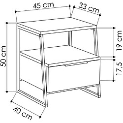 Acheter Hanah Home Chevet en aggloméré 1 tiroir Pal (Lot de 2).