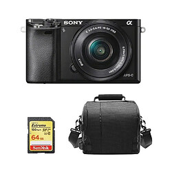 SONY A6000 Black KIT SEL 16-50MM F3.5-5.6 OSS Black + 64GB SD card + camera Bag