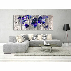 Paris Prix Tableau 5 Panneaux World Map : Ink Blots Narrow 80 x 200 cm