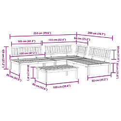 vidaXL Salon palette de jardin 4 pcs bois d'acacia massif pas cher