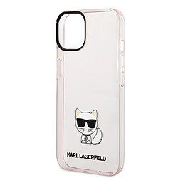 Karl Lagerfeld Coque arrière en TPU pour iPhone 14 - Choupette Transparent Rose pas cher