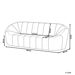 Beliani Canapé 3 places en tissu bouclé blanc LOMMA