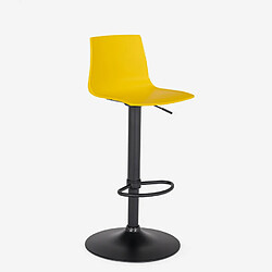 Avis Tabouret bar de cuisine design noir mat réglable en hauteur Grand Soleil Imola Matt, Couleur: Jaune