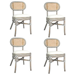 vidaXL Chaises à manger lot de 4 gris Lin 