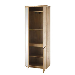 Avis Pegane Armoire avec 3 portes coloris chêne - Longueur 75 x hauteur 195 x profondeur 41 cm