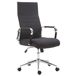 Decoshop26 Fauteuil de bureau en tissu noir avec assise rembourrée pivotant BUR10232