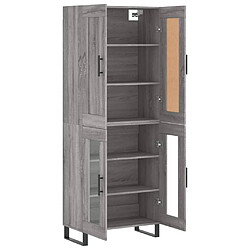 Avis vidaXL Buffet haut Sonoma gris 69,5x34x180 cm Bois d'ingénierie