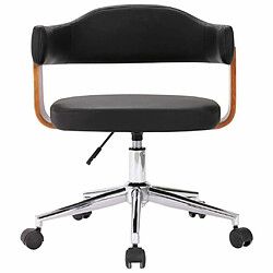 Maison Chic Chaise Gaming | Chaise pivotante de bureau Ergonomique Fauteuil Noir Bois courbé et similicuir -GKD92685