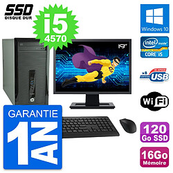 PC Tour HP 400 G1 Ecran 19" Intel i5-4570 RAM 16Go SSD 120Go Windows 10 Wifi - Occasion