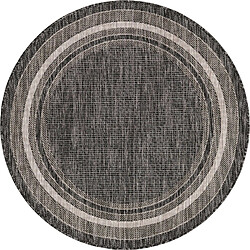 Hadorn Tapis d'Extérieur - 122x122 - Noir - Tulum 