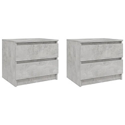 Maison Chic Lot de 2 Tables de chevet,Table de nuit,Table d'appoint pour salon Gris béton 50x39x43,5 cm Aggloméré -MN83700