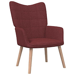 Maison Chic Chaise de relaxation | Fauteuil relax avec tabouret Rouge bordeaux Tissu -GKD47023