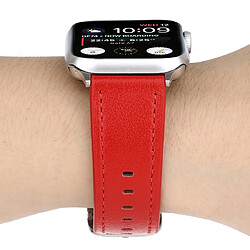 Wewoo Pour Apple Watch séries 5 et 4 40 mm / 3 et 2 et 1 38 mm boucle de style moderne Bracelet en cuir véritable rouge pas cher