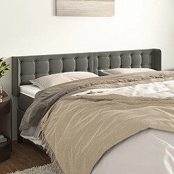 Maison Chic Tête de lit scandinave avec oreilles,meuble de chambre Gris foncé 163x16x78/88 cm Velours -MN47682