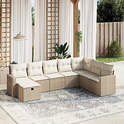 vidaXL Salon de jardin avec coussins 8 pcs beige résine tressée 