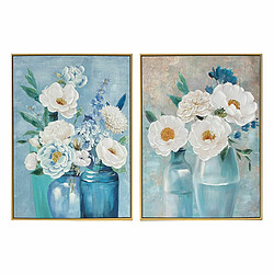 Toile DKD Home Decor 60 x 3,5 x 80 cm Vase Shabby Chic (2 Unités)