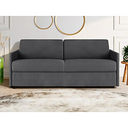 Vente-Unique Canapé 4 places convertible express en tissu gris - Couchage 160 cm - Matelas 22 cm CALIFE