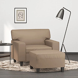 vidaXL Fauteuil avec repose-pied Cappuccino 60 cm Similicuir