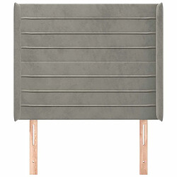 Avis Maison Chic Tête de lit scandinave avec oreilles,meuble de chambre Gris clair 93x16x118/128 cm Velours -MN51662