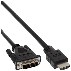 HDMI-Câble adaptateur DVI, InLine®, prise HDMI sur DVI 18+1 prise, 1m