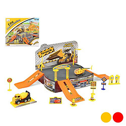 Totalcadeau jeu voiture Piste avec rampes station-service et engins Couleur - Jaune pas cher