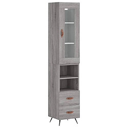 Maison Chic Buffet,Meuble de Rangement,commode pour salon,Cuisine Sonoma gris 34,5x34x180 cm Bois d'ingénierie -MN79609