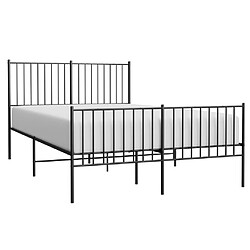 Avis vidaXL Cadre de lit métal sans matelas avec pied de lit noir 140x190cm