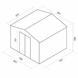 Abri de Jardin en Métal Gardiun Glasgow 6,3 m² 241x261x198 cm Ext. Acier Galvanisé Vert pas cher