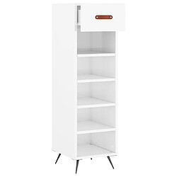 Avis Maison Chic Armoire à chaussure 30x35x105 cm,Meuble à Chaussures Blanc brillant Bois ingénierie -MN49140