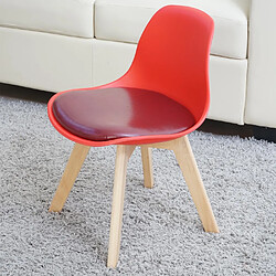 Mendler 2x chaise d'enfant HWC-E81, tabouret d'enfant, meuble d'enfant, design rétro 55x38x39cm ~ similicuir, rouge