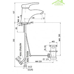 Rav Mitigeur lavabo NIL en chrome avec siphon