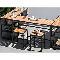 Beliani Table de jardin Bois d'ingénierie Noir AVETRANA