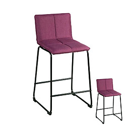 Dansmamaison Duo de tabourets de bar Violet Tissu/Métal - GANR Duo de tabourets de bar Violet Tissu/Métal - GANR - L 41 x l 45 x H 93 cm