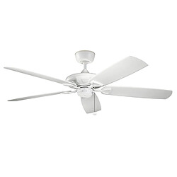 Elstead Lighting Ventilateur de plafond à 5 pales avec chaîne de traction de 152 cm, blanc mat 