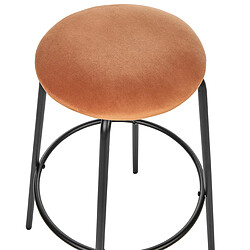 Beliani Tabouret de bar Set de 2 Velours Orange MORTON pas cher