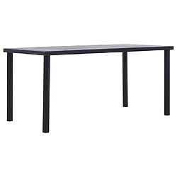 vidaXL Table à manger Noir et gris béton 160x80x75 cm MDF